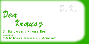 dea krausz business card